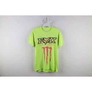 Vtg Fox Racing x Monster Energy Drink Womens Small Spell Out Big Logo T-Shirt